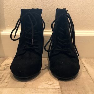 Black lace up ankle boots